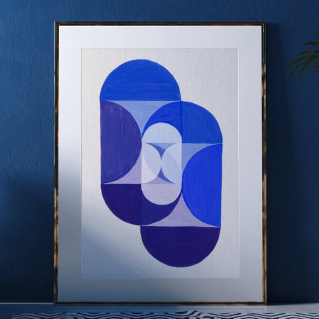 Joseph Schillinger Key Blue. Abstract geometric Poster (Creator Uploaded)