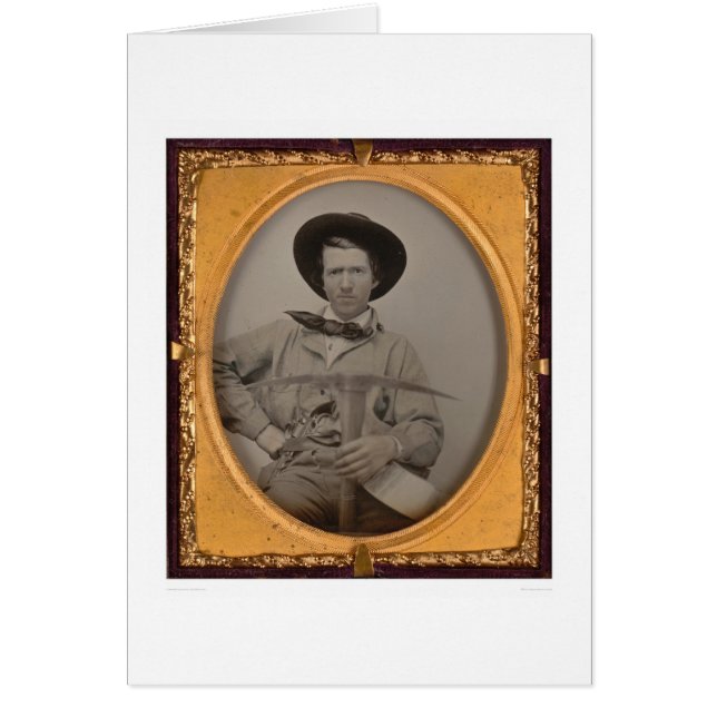 Joseph Sharp, with a pick axe, pan and gun (40010) (Front)