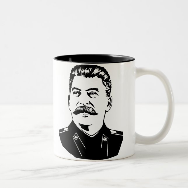 Joseph Stalin Portrait Two-Tone Coffee Mug (Right)