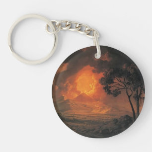 Joseph Wright- An Eruption of Mount Vesuvius Key Ring