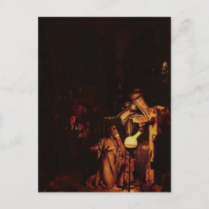 Joseph Wright-The Alchemist Discovering Phosphorus Postcard