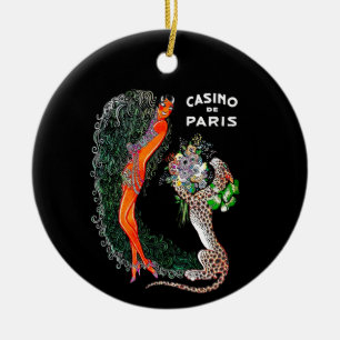 Josephine Baker Cheetah Jazz Age Ceramic Ornament