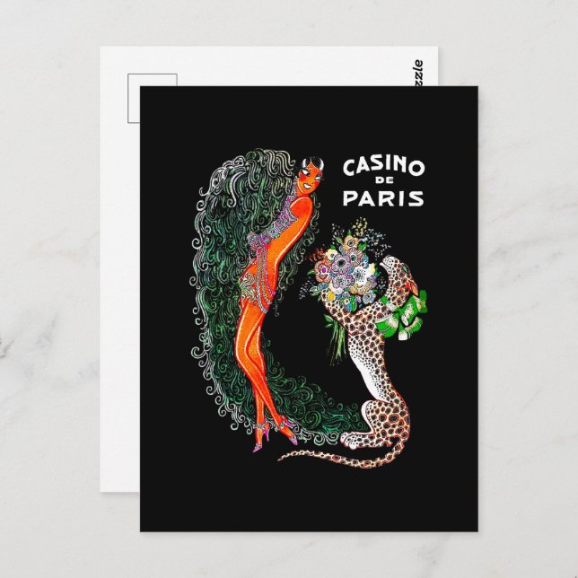 Josephine Baker Cheetah Jazz Age Postcard (Front/Back)
