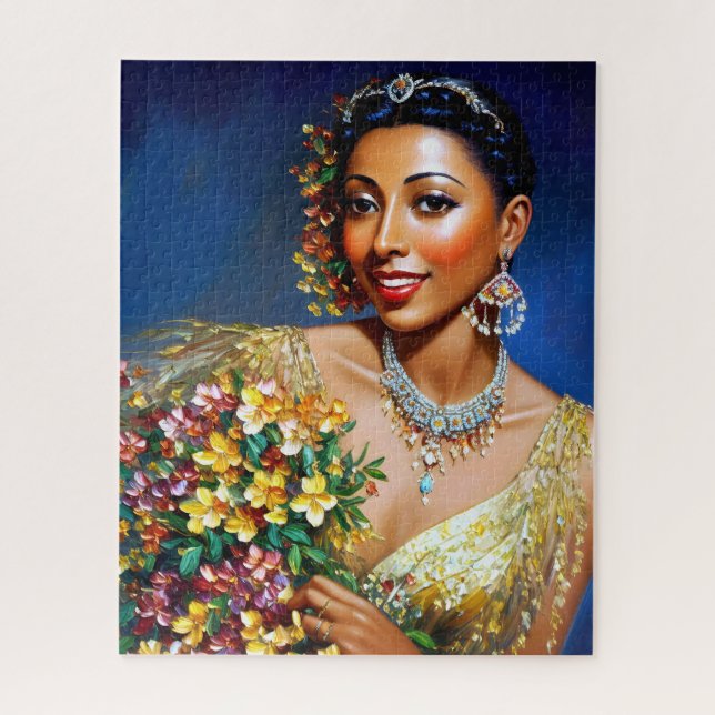 Josephine Baker Floral Art Jigsaw Puzzle (Vertical)