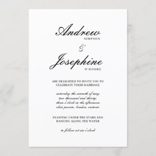 Josephine Classic Simple Wedding Invitation