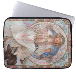 Josephine Crane Bradley as Lavia by Alphonse Mucha Laptop Sleeve