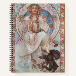 Josephine Crane Bradley as Lavia by Alphonse Mucha Notebook