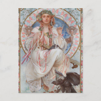 Josephine Crane Bradley as Lavia by Alphonse Mucha Postcard