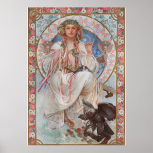 Josephine Crane Bradley as Lavia by Alphonse Mucha Poster
