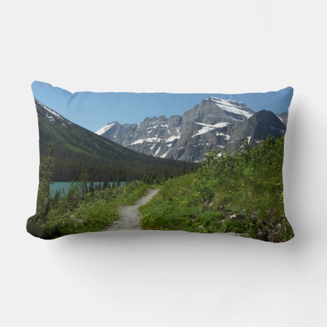 Josephine Lake Trail with Mount Guild at Glacier Lumbar Cushion (Front)