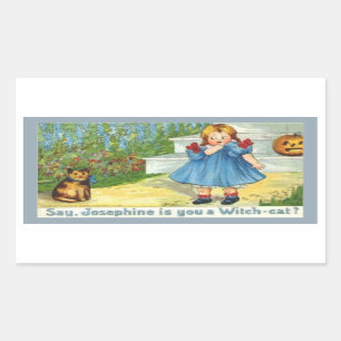 Josephine the witch Cat Rectangular Sticker