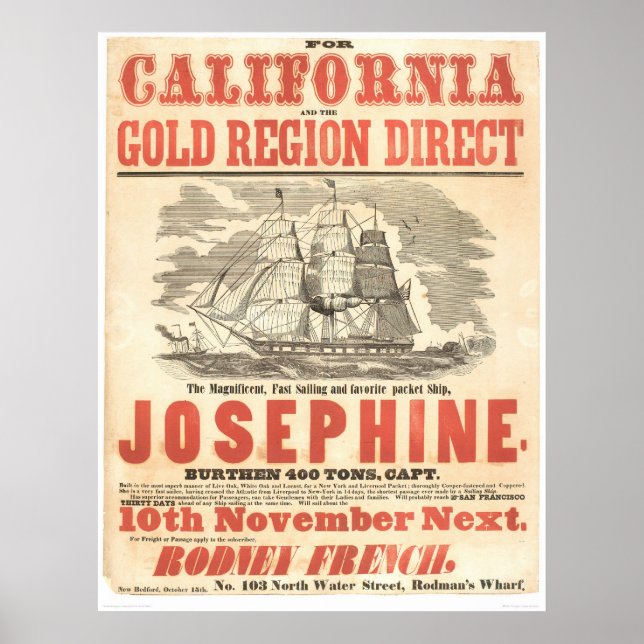 "Josephine" to California Advertisement (1280A) Poster (Front)