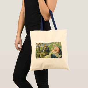 Joseph's Workshop with Mary and Baby Jesus Tote Bag