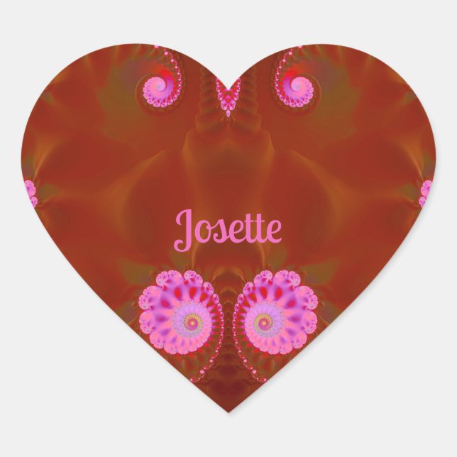 JOSETTE COOL! ~ PINK SPIN ~ Bright Design ~ Heart Sticker (Front)
