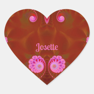 JOSETTE COOL! ~ PINK SPIN ~ Bright Design ~ Heart Sticker