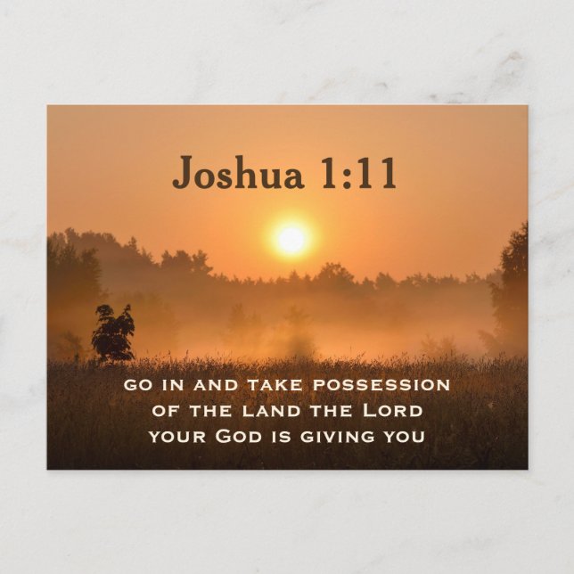 Joshua 1:11 Scripture Take Possession of the Land Postcard (Front)
