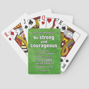 Joshua 1:9 Be Strong and Courageous Bible Verse Playing Cards