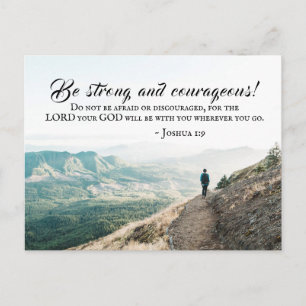 Joshua 1:9 Be Strong and Courageous Bible Verse Postcard
