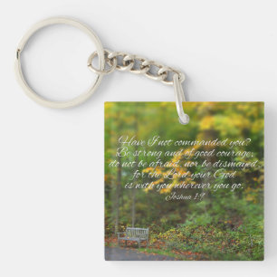 Joshua 1:9 Bible Verse Christian Scripture Key Ring