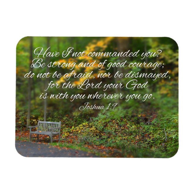 Joshua 1:9 Bible Verse Christian Scripture Magnet (Horizontal)