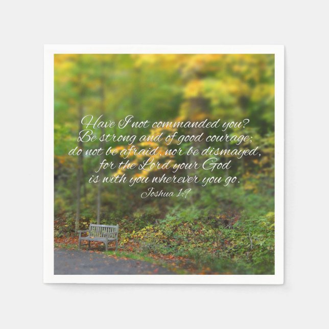 Joshua 1:9 Bible Verse Christian Scripture Napkin (Front)