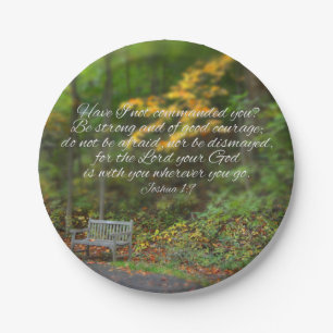 Joshua 1:9 Bible Verse Christian Scripture Paper Plate