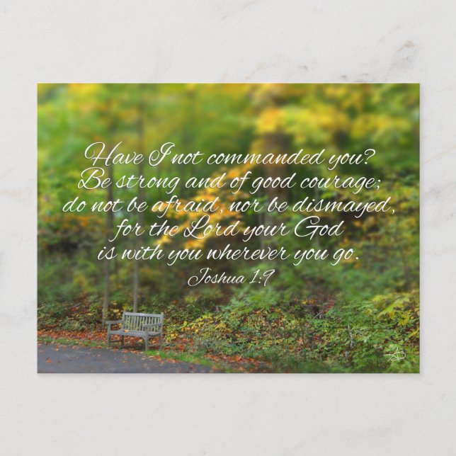 Joshua 1:9 Bible Verse Christian Scripture Postcard (Front)