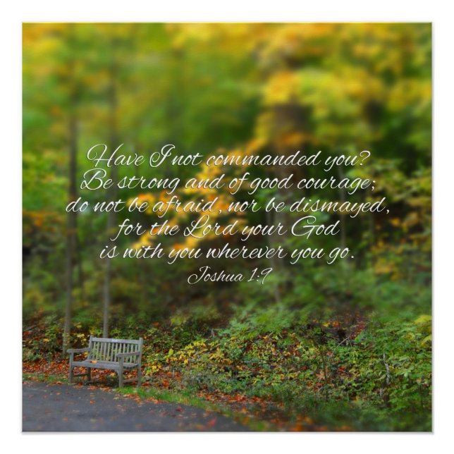Joshua 1:9 Bible Verse Christian Scripture Poster (Front)