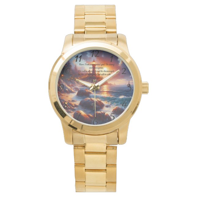 Joshua 1:9:Christian Faith prayer  Watch (Front)