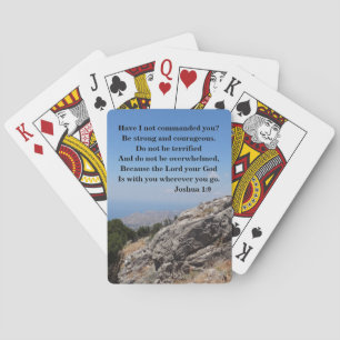 Joshua 1:9 Custom Bible Verse With A Mountain View Playing Cards