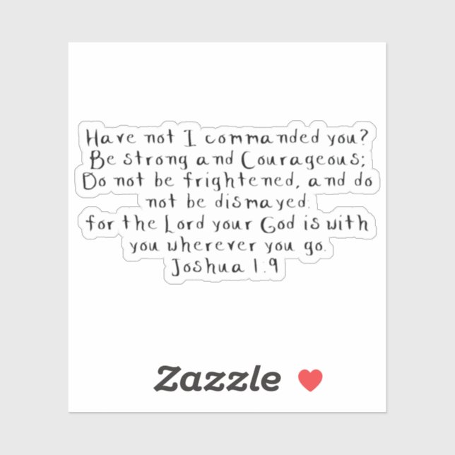 "Joshua 1:9" Custom-Cut Vinyl Stickers (Sheet)