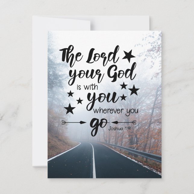 Joshua 1:9 God is With You Wherever You Go Flat Card (Front)