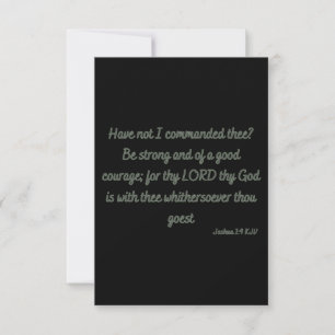 Joshua 1:9 KJV Bible Scripture Flat Greeting Card