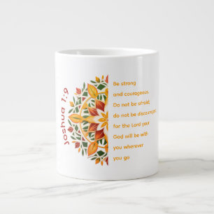Joshua 1:9 Mandala Flower Jumbo Mug