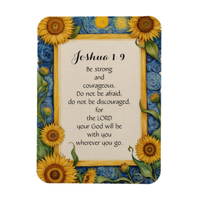 Joshua 1:9 NIV Bible Verse Art Magnet (Vertical)