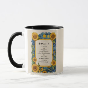 Joshua 1:9 NIV Bible Verse Art Mug