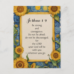 Joshua 1:9 NIV Bible Verse Art  Postcard