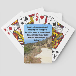 Joshua 1:9 Strong And Courageous Custom BibleVerse Playing Cards