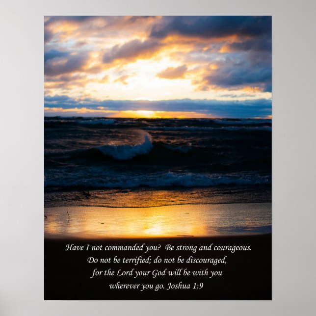 Joshua 1:9 sunset photo poster (Front)