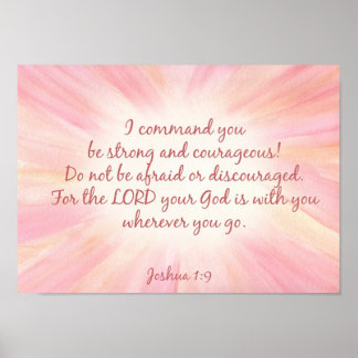 Joshua 1:9 Watercolor starburst print