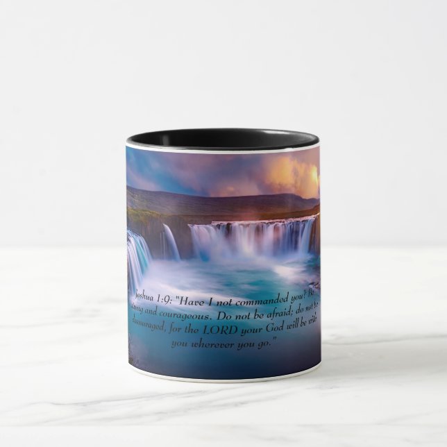 Joshua 1:9 waterfalls mug (Center)