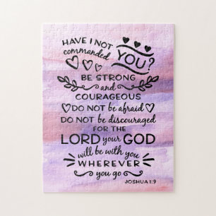 Joshua 1 Be Strong Bible Verse Jigsaw Puzzle
