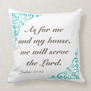 Joshua 24:15 20 x 20 reversible square pillow