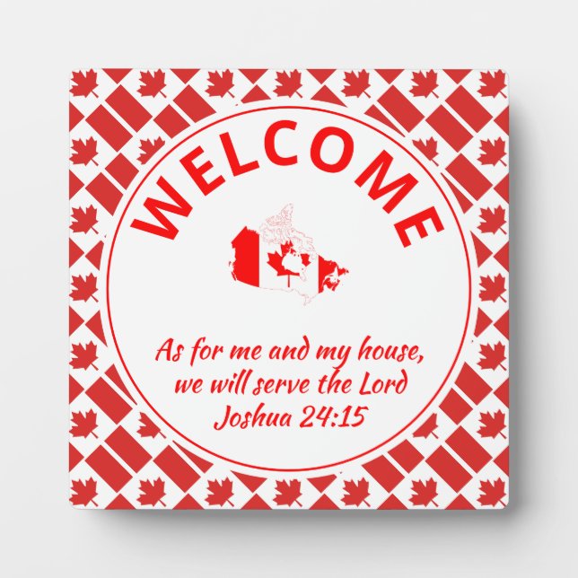 Joshua 24:15 As For Me And My House CANADA Plaque (Front)