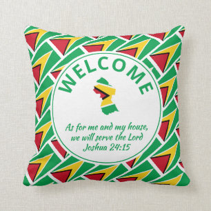 Joshua 24:15 As For Me And My House GUYANA Welcome Cushion