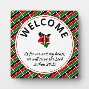 Joshua 24:15 As For Me And My House KENYA Welcome Plaque