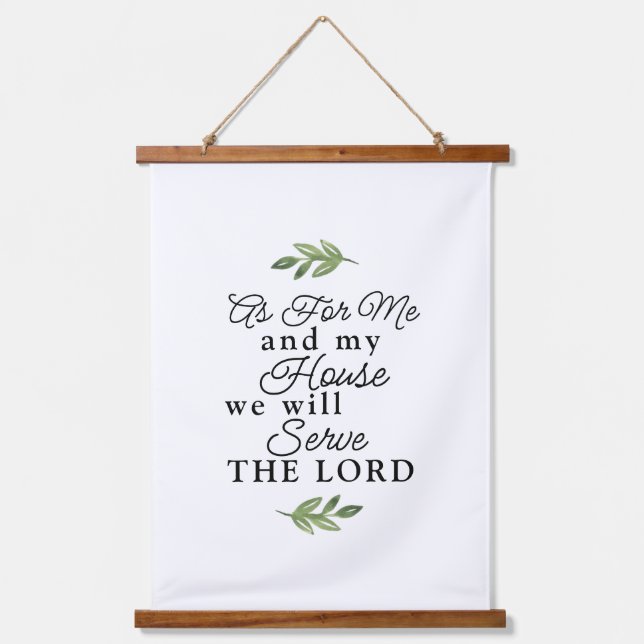 Joshua 24:15 As For Me & My House Leaf Art Hanging Tapestry (Front)