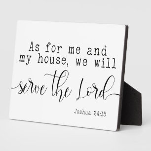 Joshua 24:15 Bible Scripture Farmhouse Sign Plaque