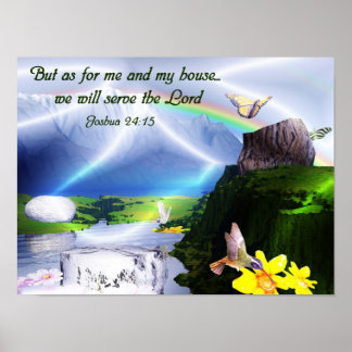 Joshua 24:15 Bible Verse Christian Poster