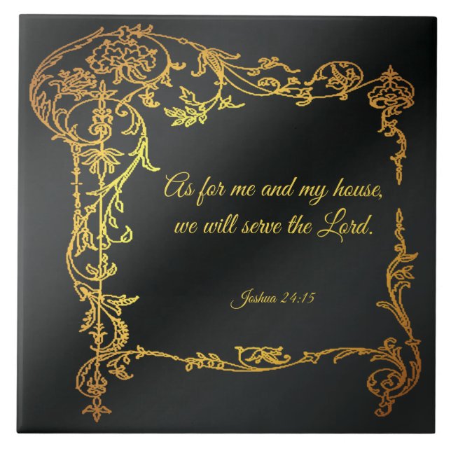 Joshua 24:15 ceramic tile (Front)